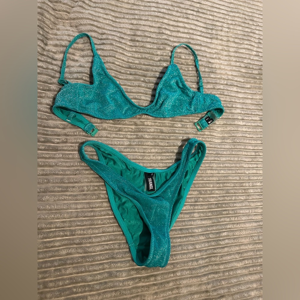 Sparkly turquoise Triangl bikini